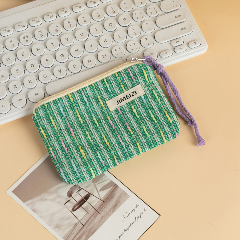 Dongjin kézben tartható kozmetikai táska, utcai stílus, poliészter csíkos, poliészter bélés, uniszex, mindennapi használat, 2025 tavasz