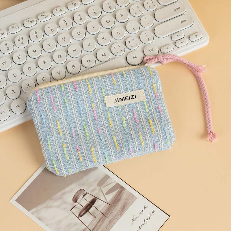 Dongjin kézben tartható kozmetikai táska, utcai stílus, poliészter csíkos, poliészter bélés, uniszex, mindennapi használat, 2025 tavasz