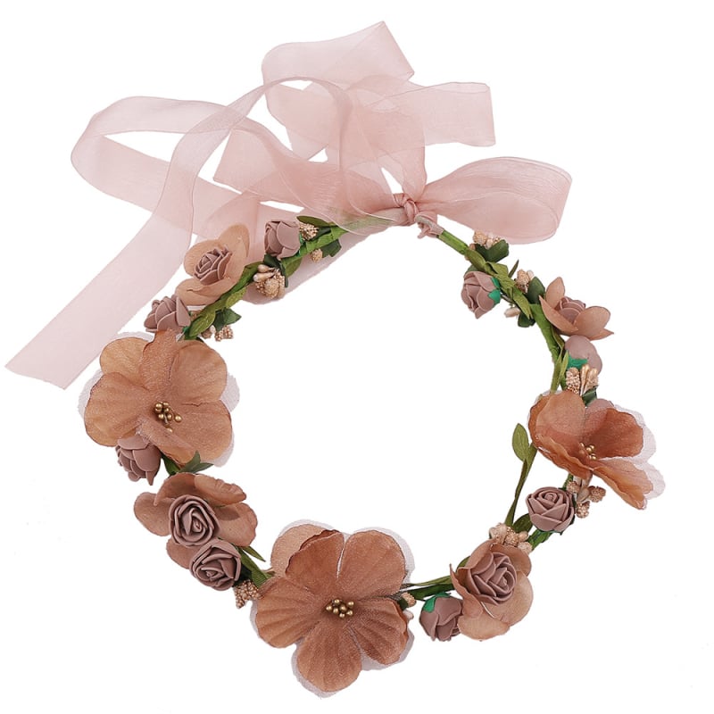 Accesoriu pentru cap cu flori din țesătură – stil natural, pentru nuntă, personalizare disponibilă