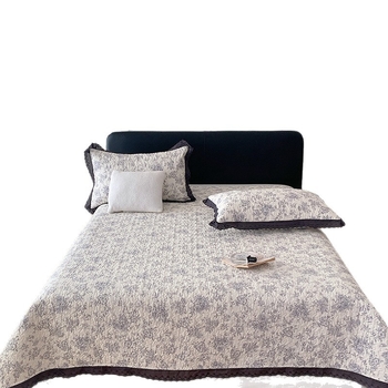 Tri-dijelni set pokrivača od 100% pamuka za sve sezone, floralni uzorak, reaktivno bojanje i quiltanje