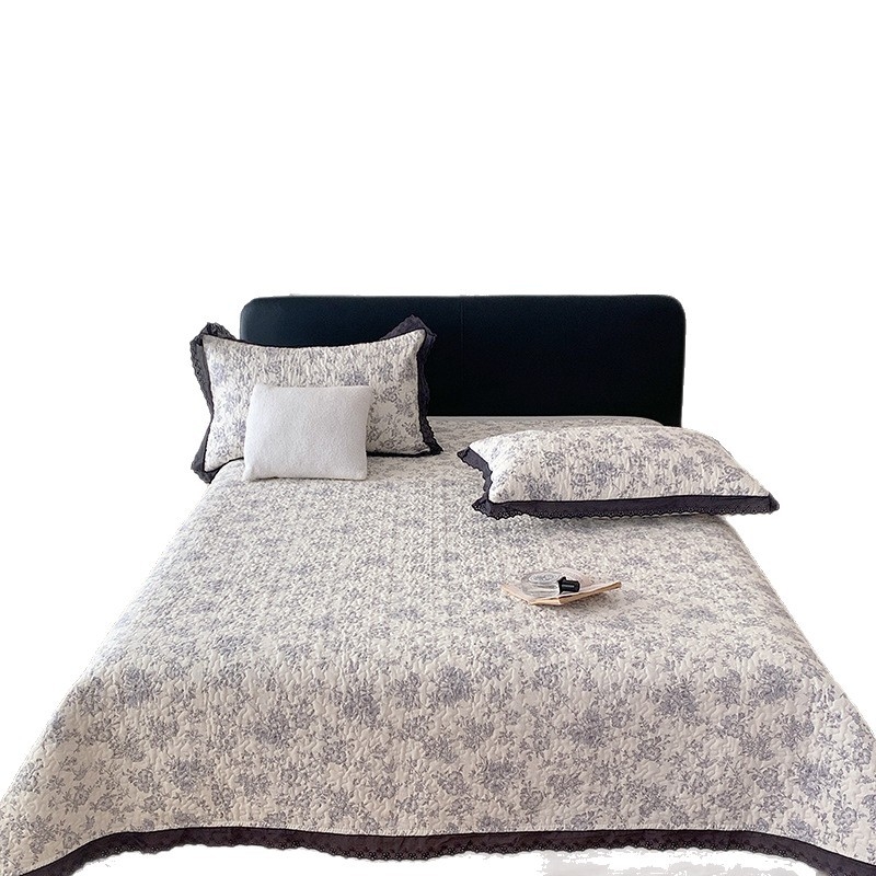 Tri-dijelni set pokrivača od 100% pamuka za sve sezone, floralni uzorak, reaktivno bojanje i quiltanje