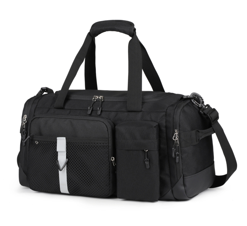 Torba za putovanje velike kapacitete s crossbody naramenicom, odjeljak za suhe/mokre, odvojeni pretinac za cipele, Oxford platno, unisex, geometrijski uzorak, ležerni stil putovanja, 20–35 L