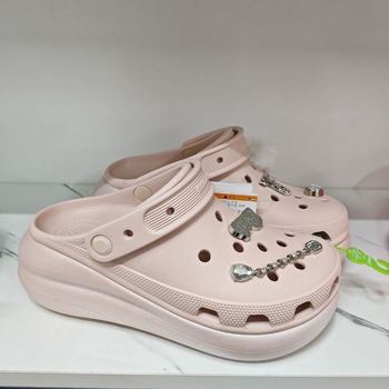 Ženske sandale s debelom potplatom za povećanje visine, zatvorenim prstom, PVC gornji dio, EVA potplata, Crocs stil s rupicama