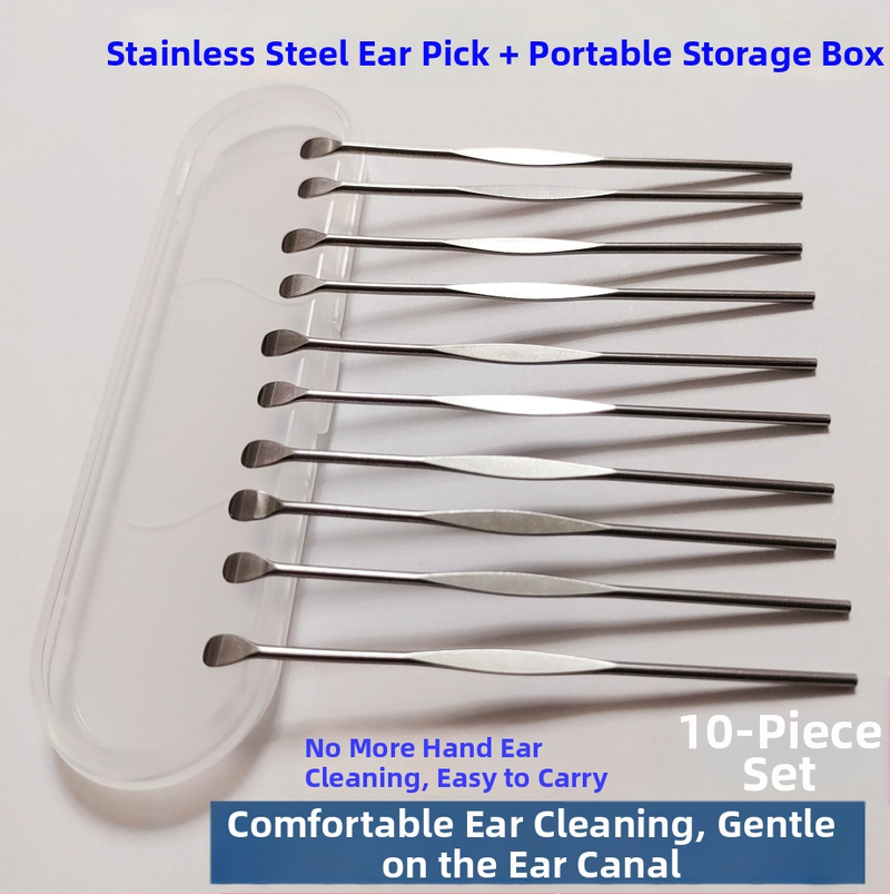 Sada lyžičiek na uši z nehrdzavejúcej ocele – čistenie ušného mazu, unisex, bez svetla