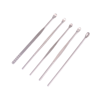 Prenosný set ušných lyžičiek z nehrdzavejúcej ocele, bez svetla, unisex