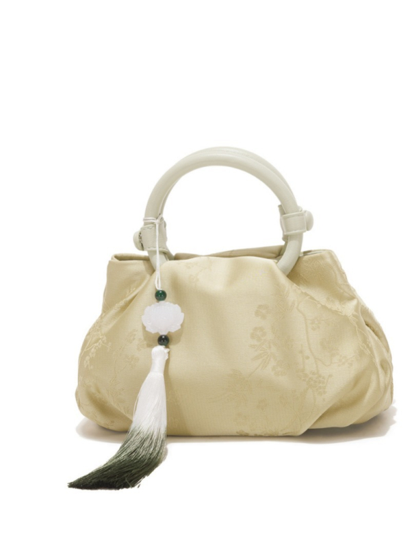 Елегантна вечерна чанта, Cloud Pack стил, форма dumpling-подобна, коприна, магнитно закопчаване, вътрешен джоб за телефон