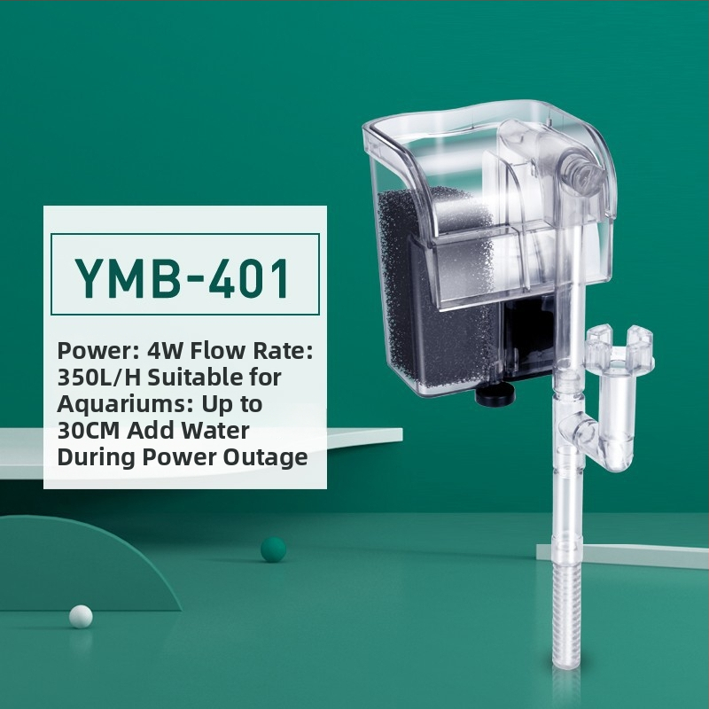 Yee Akváriumi Szűrőpumpa – Kicsi, Csendes Külső 3-in-1 Vízcsobogás Falra Szerelhető Oxigén- és Keringető Egység, Műanyag; Frissvíz Halak Számára; Modellek: YMB-401/403/404/405; Márka: Yee