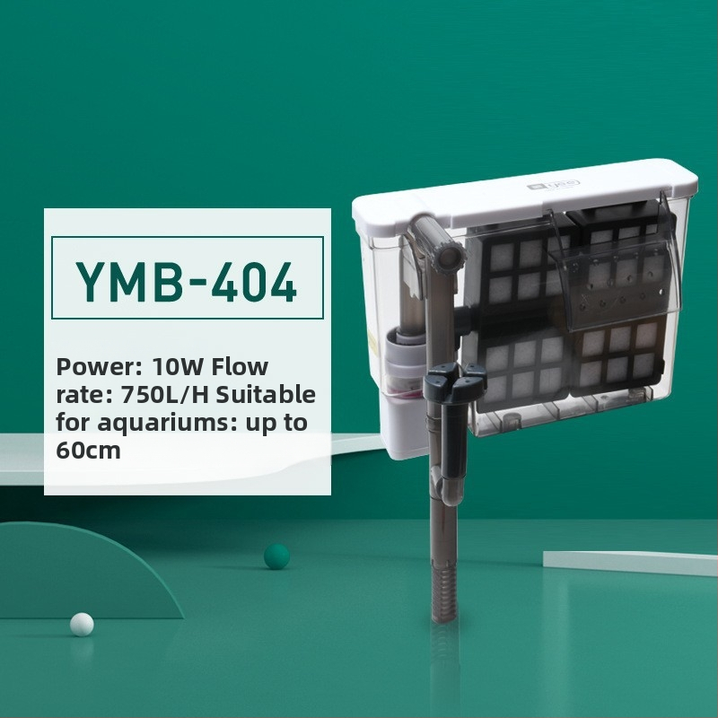 Yee Akváriumi Szűrőpumpa – Kicsi, Csendes Külső 3-in-1 Vízcsobogás Falra Szerelhető Oxigén- és Keringető Egység, Műanyag; Frissvíz Halak Számára; Modellek: YMB-401/403/404/405; Márka: Yee