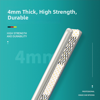 Nerezová oceľová lyžička s jednou hlavou na čistenie ušného kanála, klasický tvar lyžičky