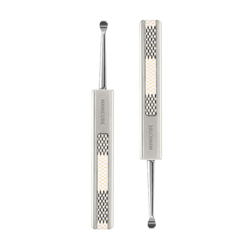 Nerezová oceľová lyžička s jednou hlavou na čistenie ušného kanála, klasický tvar lyžičky