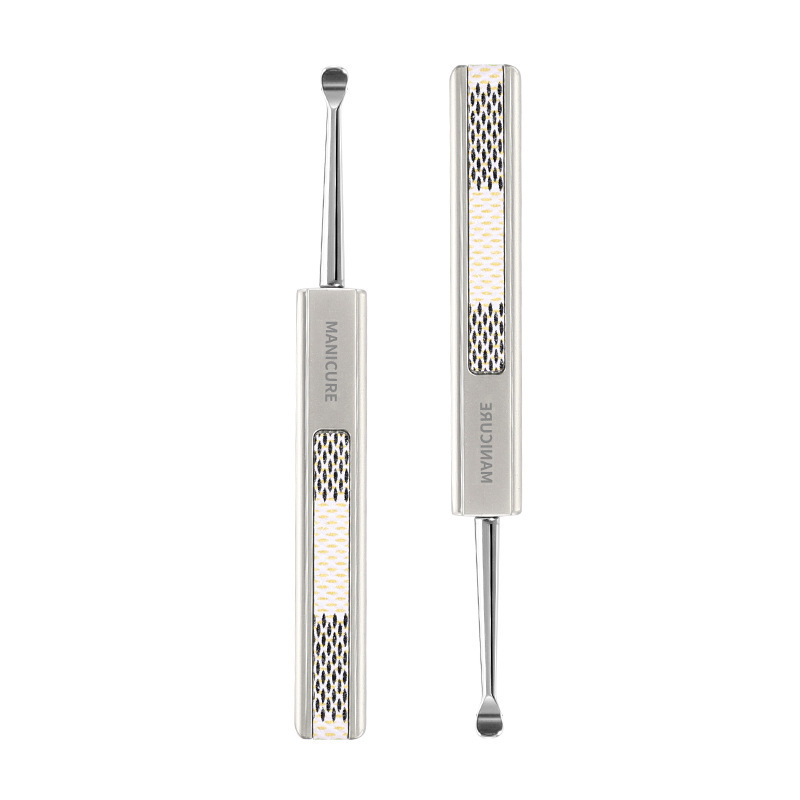 Nerezová oceľová lyžička s jednou hlavou na čistenie ušného kanála, klasický tvar lyžičky