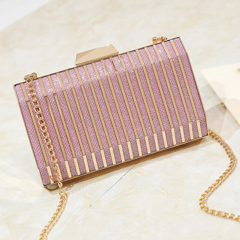 Večernja metalna clutch torbica, kvadratnog oblika, ručna izrada, zatvarač