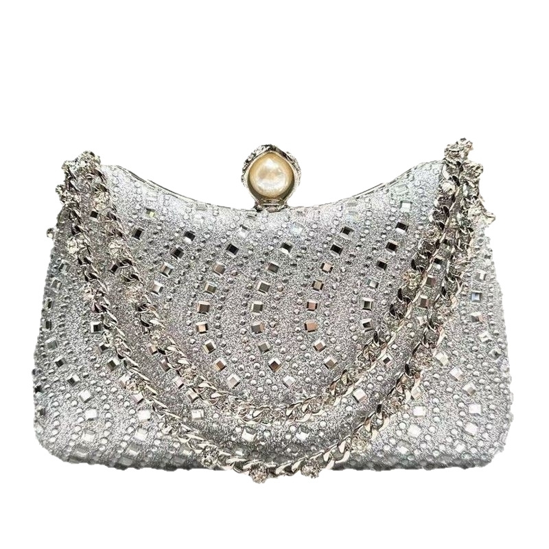 Geantă de mână pentru subraț, formă dumpling, PU piele, căptușeală din nylon, închidere cu cataramă, buzunar pentru telefon, stil internațional, primăvara 2025