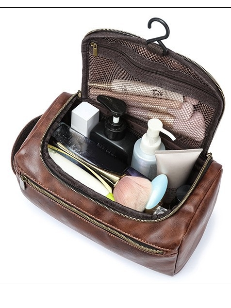 Kozmetička torbica od PU kože (vodootporna, prostorna, suho-vlažno odvajanje, lagana)