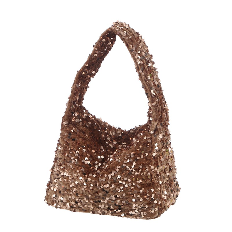 Женска чанта с пайети и презрамка от верига, вечерна чанта с хоризонтална квадратна форма, магнитно закопчаване, вътрешно отделение с цип