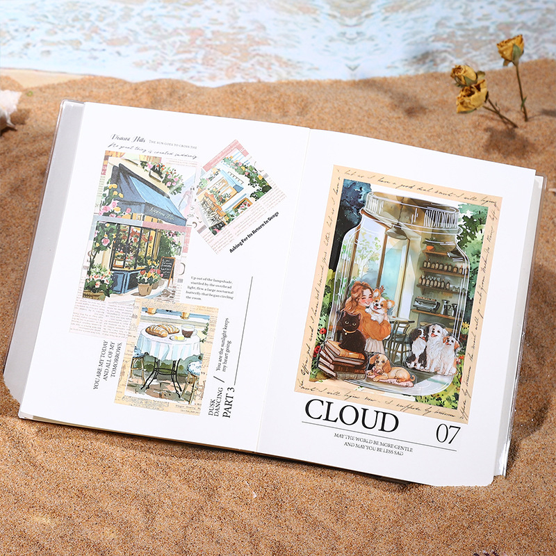 Good day PET албум със стикери, 20 листа, тема летни пейзажи, DIY наръчник