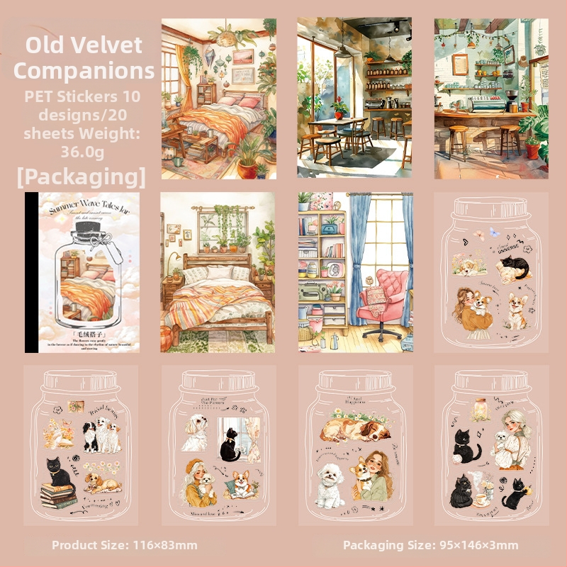 Good day PET албум със стикери, 20 листа, тема летни пейзажи, DIY наръчник