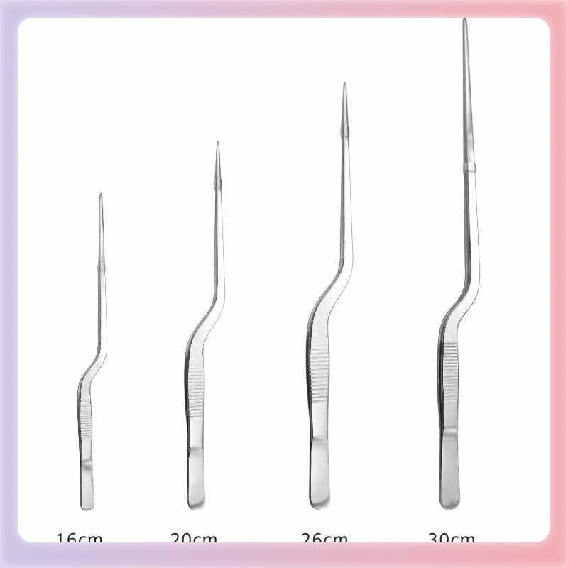 Пистолетоподобни щипки за уши, неръждаема стомана, с извит връх за почистване на ушния канал, серия щипки