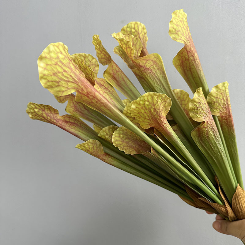 Selyemvirágokból készült csokor Nepenthes mesterséges növényi kiegészítőkkel, injekciós öntés és 3D nyomtatás által készítve, esküvőkre, kültéri helyszínekre, fotórekvizitumokra és otthoni dekorációra, független márka