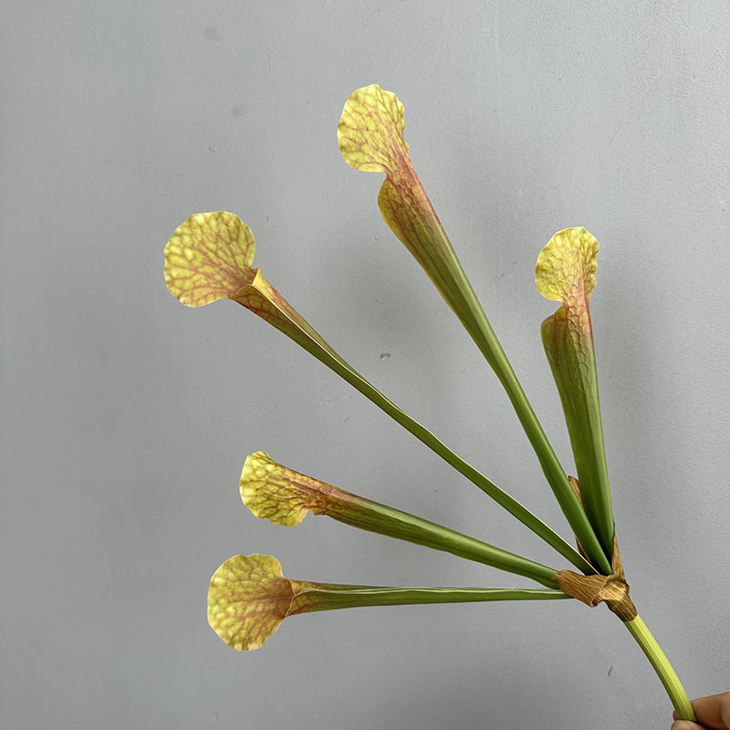 Selyemvirágokból készült csokor Nepenthes mesterséges növényi kiegészítőkkel, injekciós öntés és 3D nyomtatás által készítve, esküvőkre, kültéri helyszínekre, fotórekvizitumokra és otthoni dekorációra, független márka