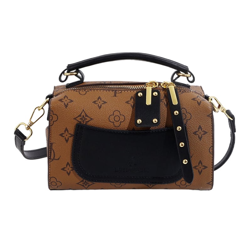 Дамска вечерна чанта с хоризонтална квадратна форма – PU кожа, цип за отваряне, подплата полиестер, вътрешен джоб с цип