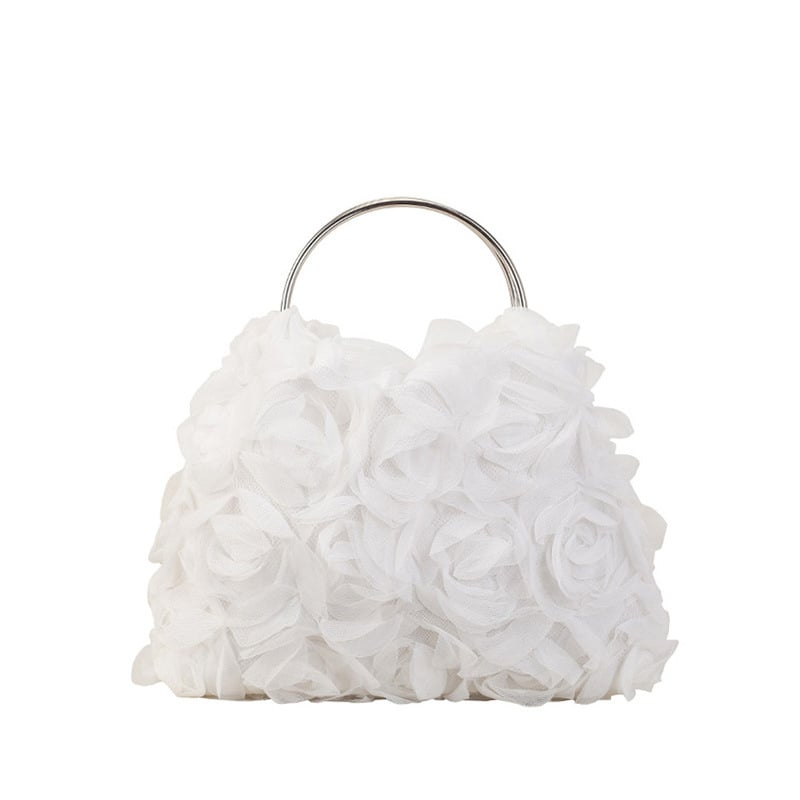 Вечерна чанта-клатч, стил улична мода, мрежеста материя, форма на черупка, магнитно закопчаване, лято 2025