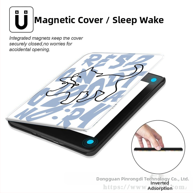 Ochranný obal na Kindle – PU materiál, hmotnosť 80 g, vlastné kresby, potlačené logo