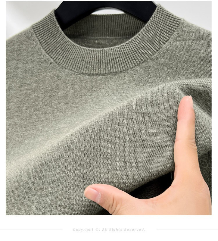 Мъжки пуловер, 100% вълна, кръгло деколте, дълги ръкави