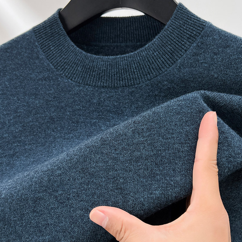 Мъжки пуловер, 100% вълна, кръгло деколте, дълги ръкави