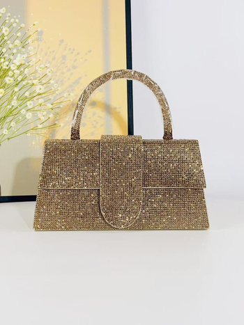 Дамска чанта с диамантен патч, магнитно закопчаване, полиестерова подплата, за ежедневна употреба, Пролет 2025