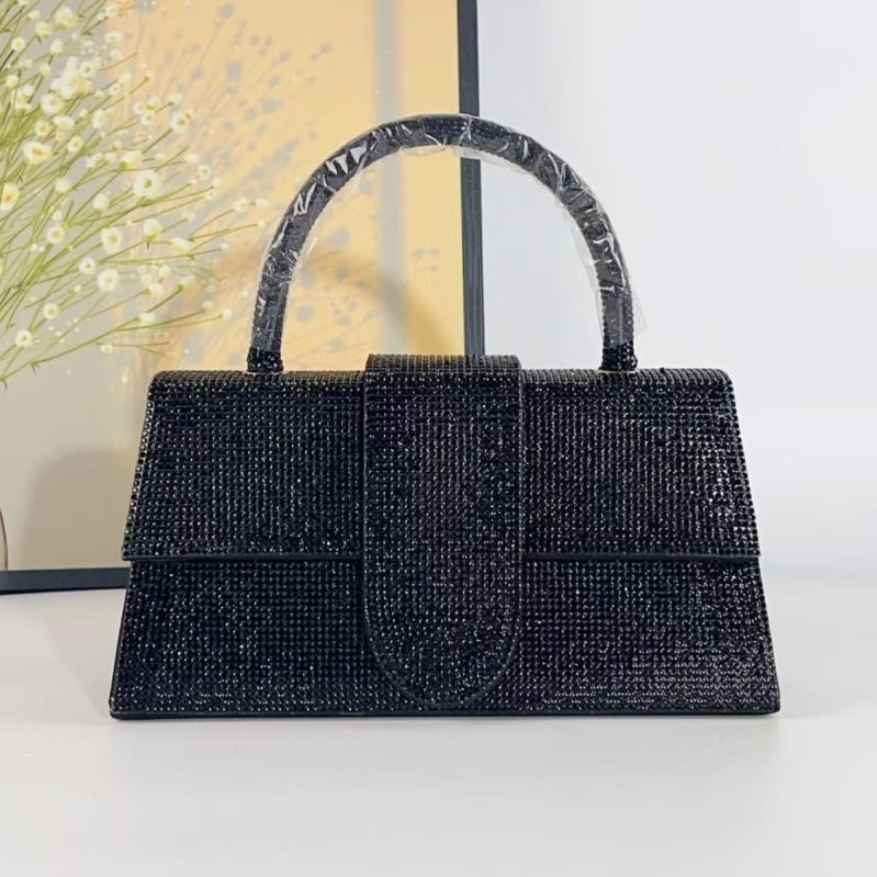 Дамска чанта с диамантен патч, магнитно закопчаване, полиестерова подплата, за ежедневна употреба, Пролет 2025