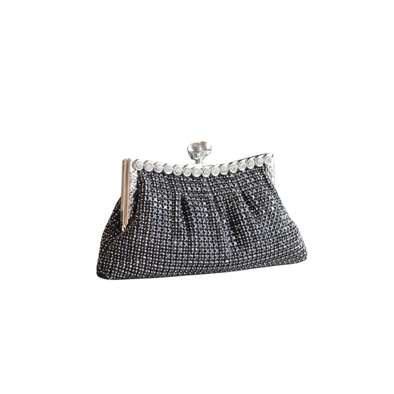 Večernja clutch torbica s lancem, školjkasti oblik, zatvaranje na klik, podstava od poliestera, stil Cloud Pack, za svakodnevnu upotrebu