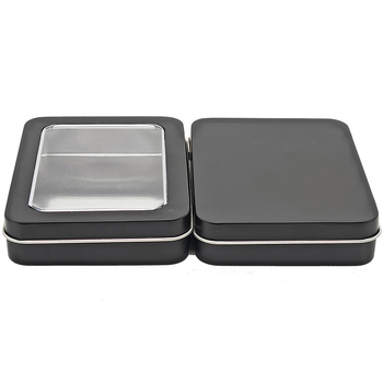 Cutie pătrată din tablă metalică cu fereastră pentru ambalarea foarfelelor de unghii, imprimare offset