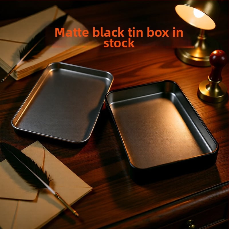 Cutie pătrată din tablă metalică cu fereastră pentru ambalarea foarfelelor de unghii, imprimare offset