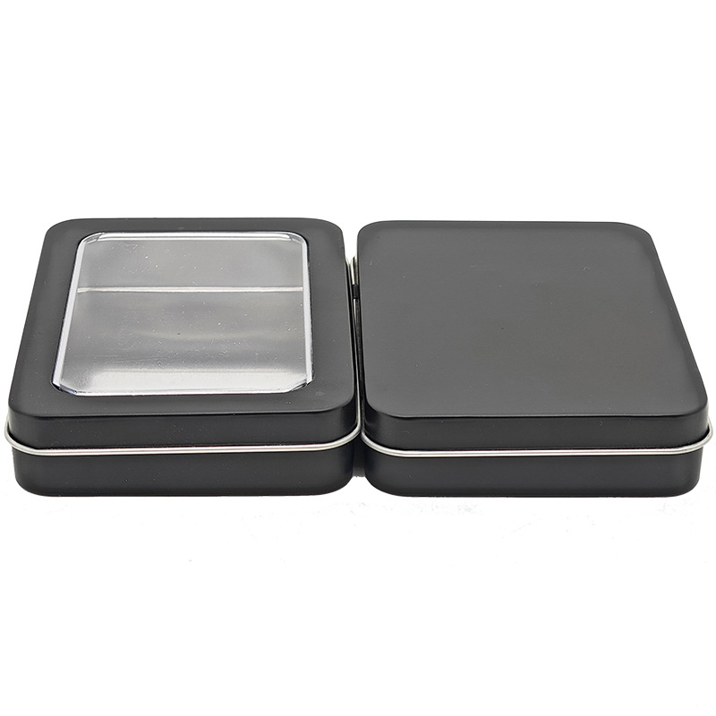 Cutie pătrată din tablă metalică cu fereastră pentru ambalarea foarfelelor de unghii, imprimare offset