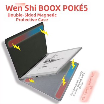 Boox Leaf 5 és Leaf 3 védőtok mágneses zárással, mikroszálas bőrrel, flip-top, üzleti stílus