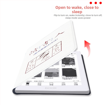 Boox Leaf 5 és Leaf 3 védőtok mágneses zárással, mikroszálas bőrrel, flip-top, üzleti stílus