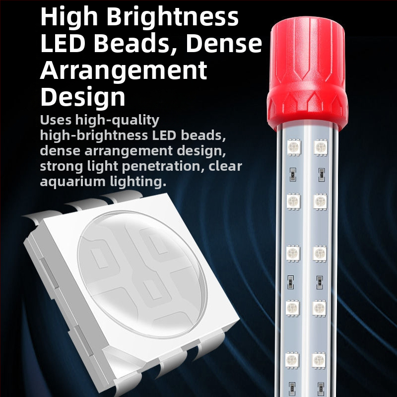 LED vodootporna RGB akvarijska lampa za dragonfish – 12W, PVC, energetska ušteda, Yaorui