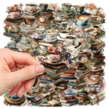 Σετ αυτοκόλλητων φύλλων – 50 φύλλα, ρετρό στυλ, διαφανή PET αυτοκόλλητα αδιάβροχα για θήκες κινητών και ποτήρια νερού