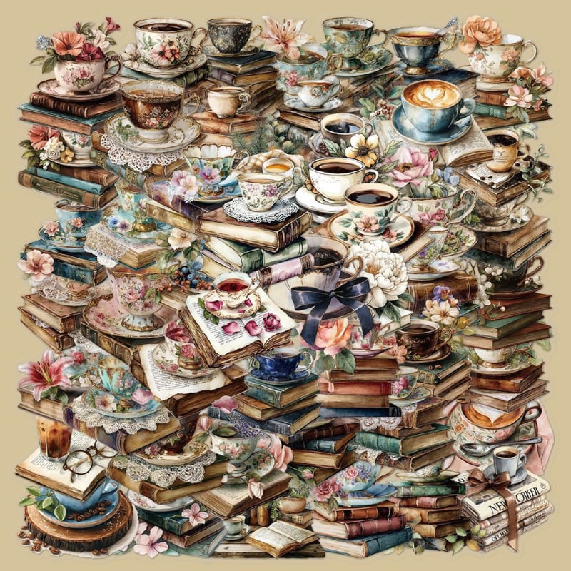 Σετ αυτοκόλλητων φύλλων – 50 φύλλα, ρετρό στυλ, διαφανή PET αυτοκόλλητα αδιάβροχα για θήκες κινητών και ποτήρια νερού