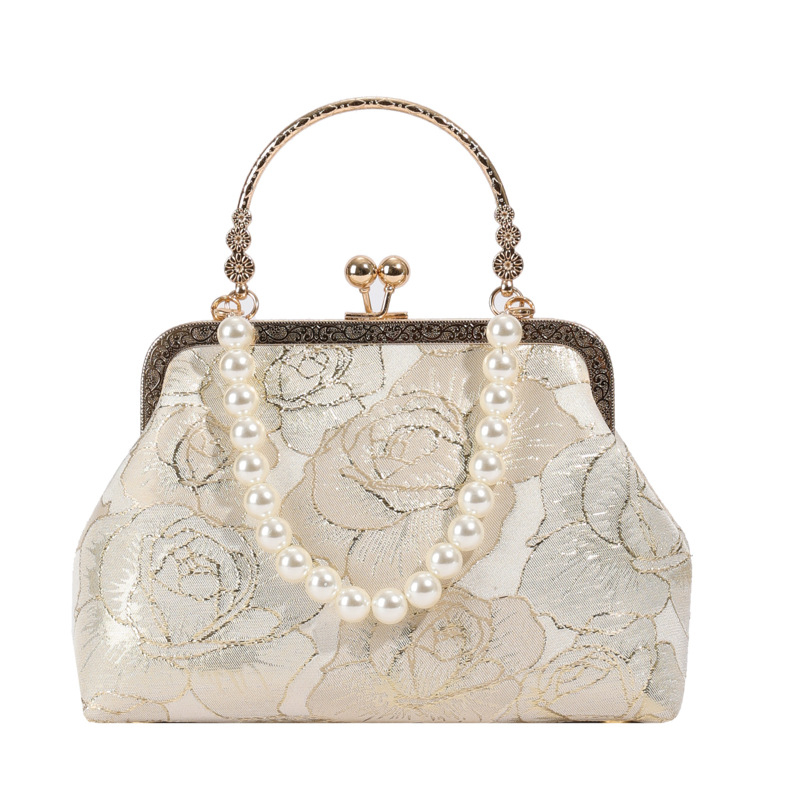 Дамска чанта за рамо тип черупка с текстурен жакард, откриване с кука, подплата полиестер, вътрешен джоб с цип