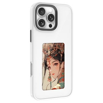 Carcasă de telefon cu afișaj E-Ink și proiecție AI, NFC, personalizabilă, TPU mat, protecție împotriva căderilor, pentru seria iPhone 13–14