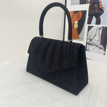 Ženska šljokičasta clutch torbica za večernje, vodoravni kvadratni oblik, magnetsko zatvaranje, poliester materijal i podstava, unutarnja ID džep i pretinac