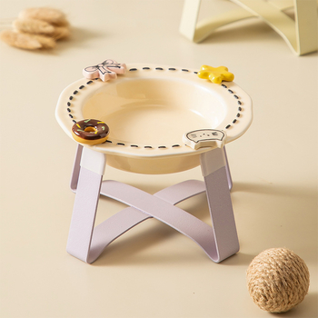 Anmeixi Κεραμικό μπολ γάτας με μη ολισθηρή προστασία αυχένα και ανυψωμένη βάση – μπολ φαγητού και νερού για γάτες