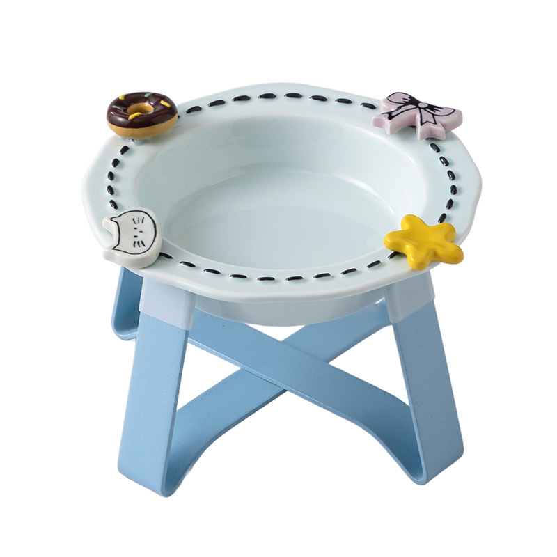 Anmeixi Κεραμικό μπολ γάτας με μη ολισθηρή προστασία αυχένα και ανυψωμένη βάση – μπολ φαγητού και νερού για γάτες