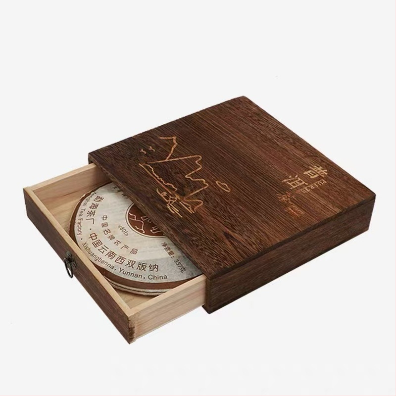 Drevená čajová krabička s ťahovacím zásuvkovým systémom a viacúrovňovou táckou na čaj, objem 18 l, model 121, set 12 kusov