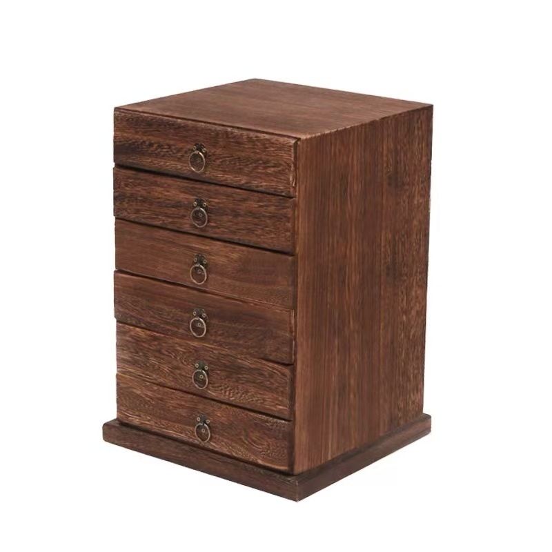 Ξύλινο κουτί τσαγιού με συρταρωτό, πολυεπίπεδο δίσκο τσαγιού, χωρητικότητα 18 L, μοντέλο 121, σετ 12 τεμαχίων