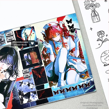 Книга със стикери за персонажи – DIY материал, хартия с покритие, печатна изработка, тъмна серия