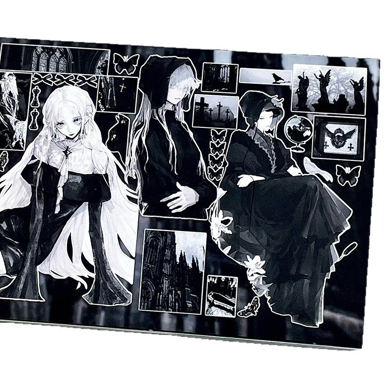 Книга със стикери за персонажи – DIY материал, хартия с покритие, печатна изработка, тъмна серия