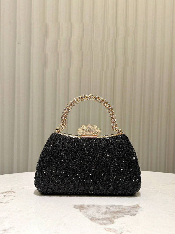 Večernja crossbody torbica s kutijastim oblikom i jastukastim dizajnom (poliester materijal, podstava poliester, zaključavanje na bravu)
